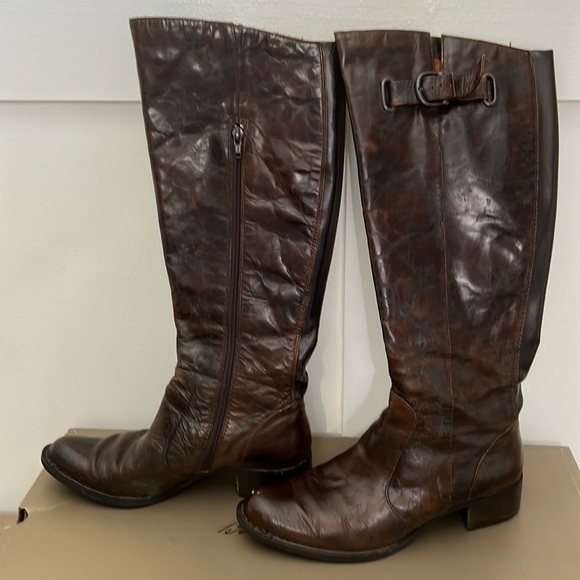 Born Crown Sosie Tall Boots Brown Leather Size 8 - Picture 5 of 10